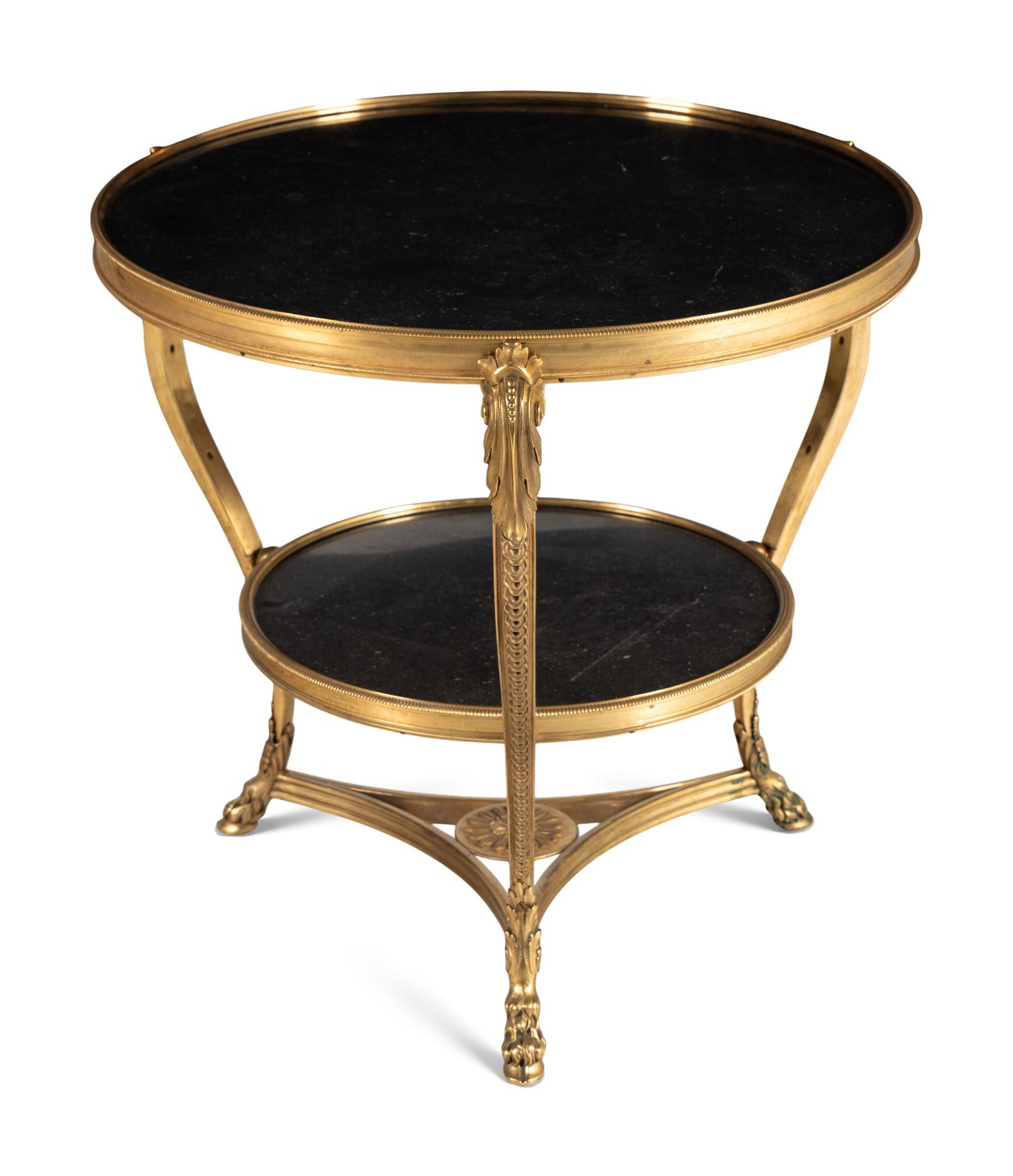 A French Neoclassical Style Gilt Bronze and Marble Guéridon