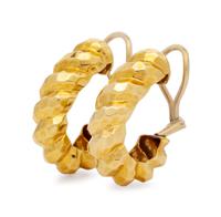 A Pair of 14 Karat Yellow Gold Earclips,