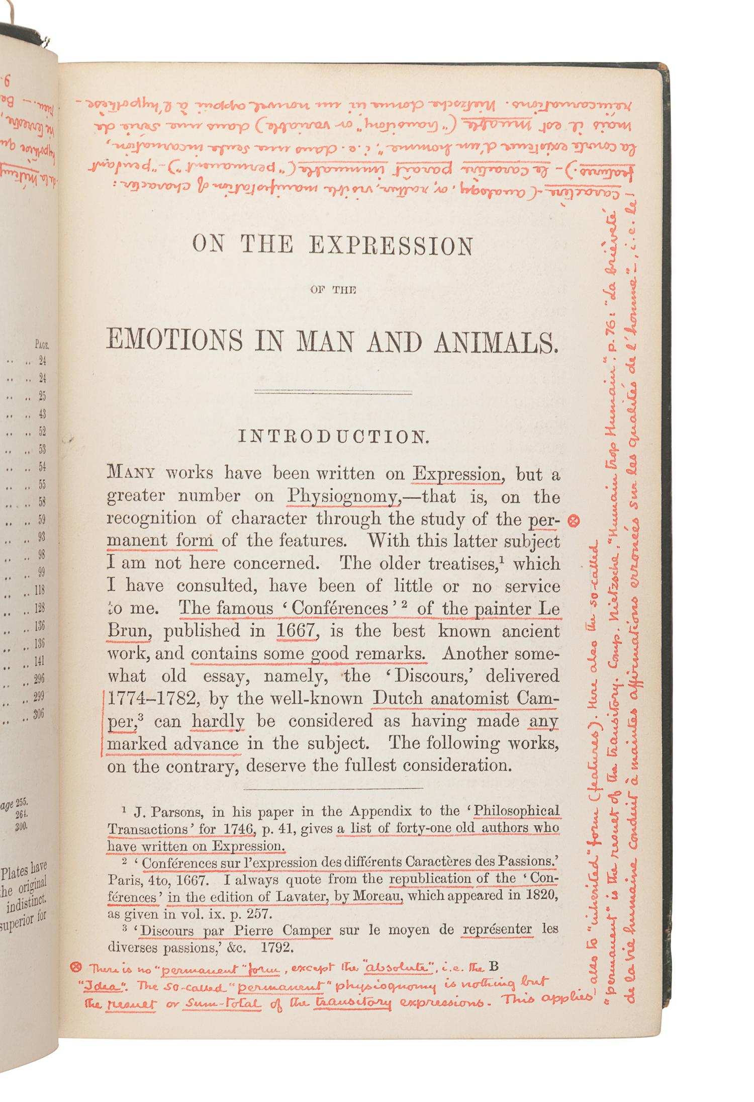 DARWIN, Charles (1809-1882). The Expression of the Emotions in Man and Animals . John Murray, 1872.