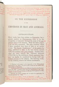 DARWIN, Charles (1809-1882). The Expression of the Emotions in Man and Animals . John Murray, 1872.