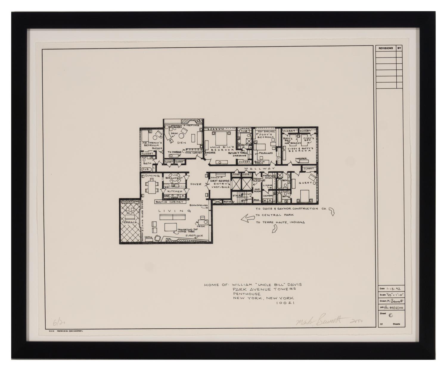 Blueprints of T.V. Show Homes (four works)