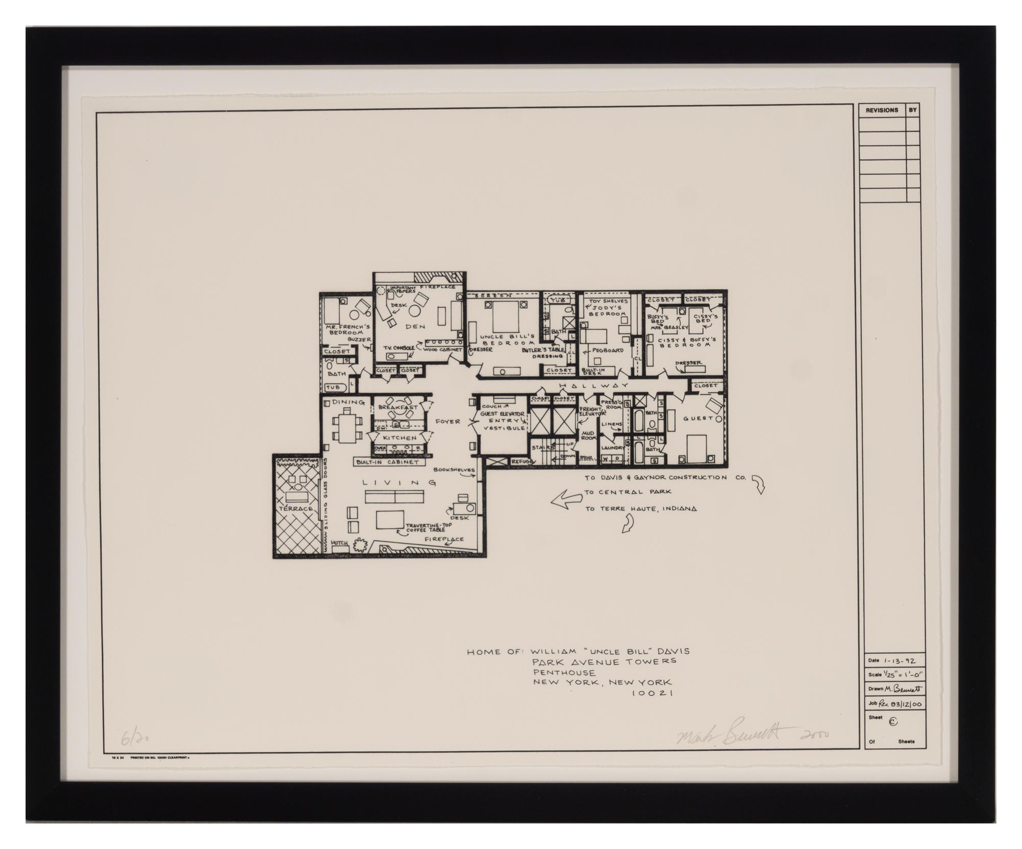 Blueprints of T.V. Show Homes (four works)