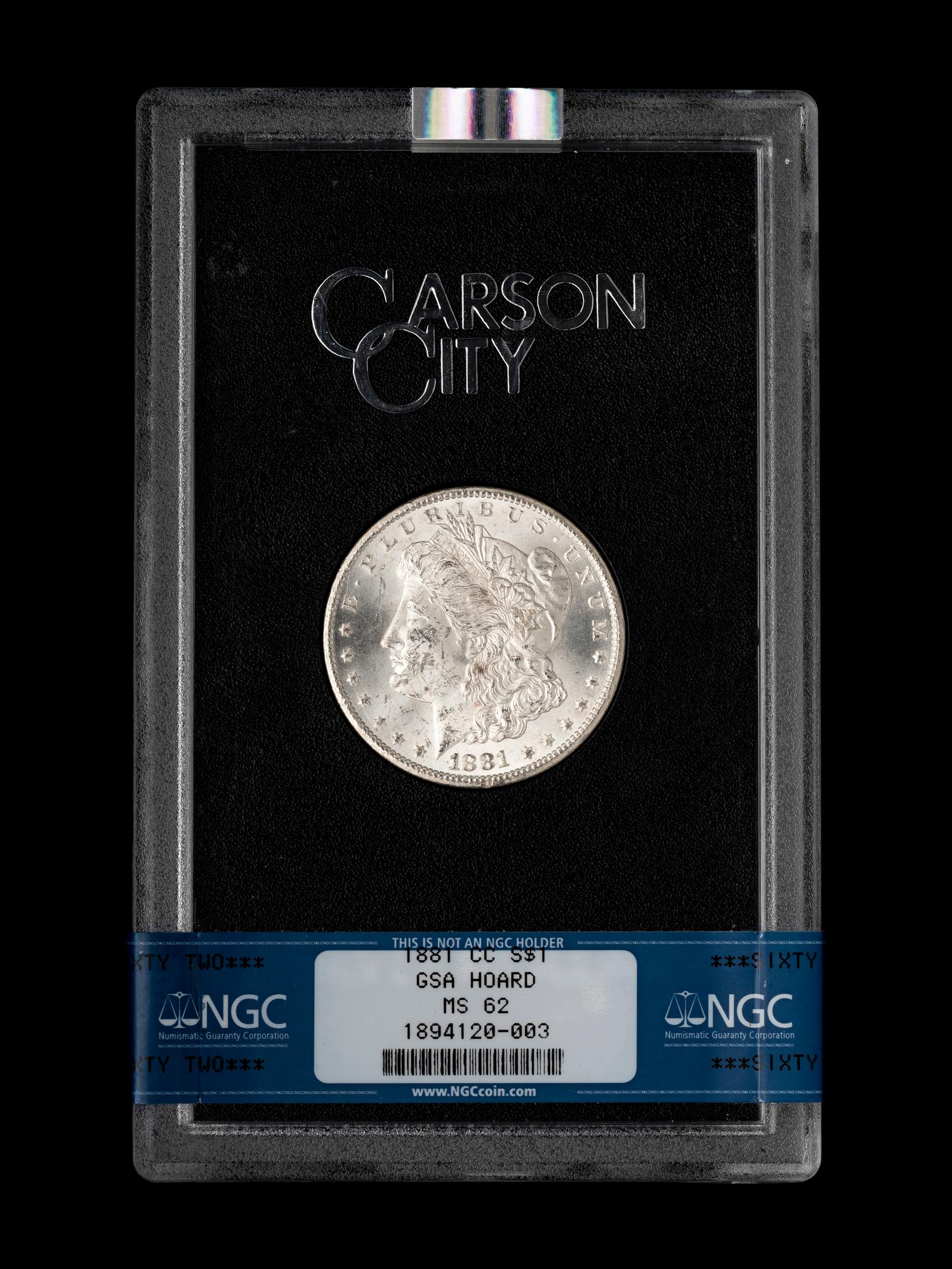 An 1881-CC GSA: Morgan $1 Coin (NGC MS62)