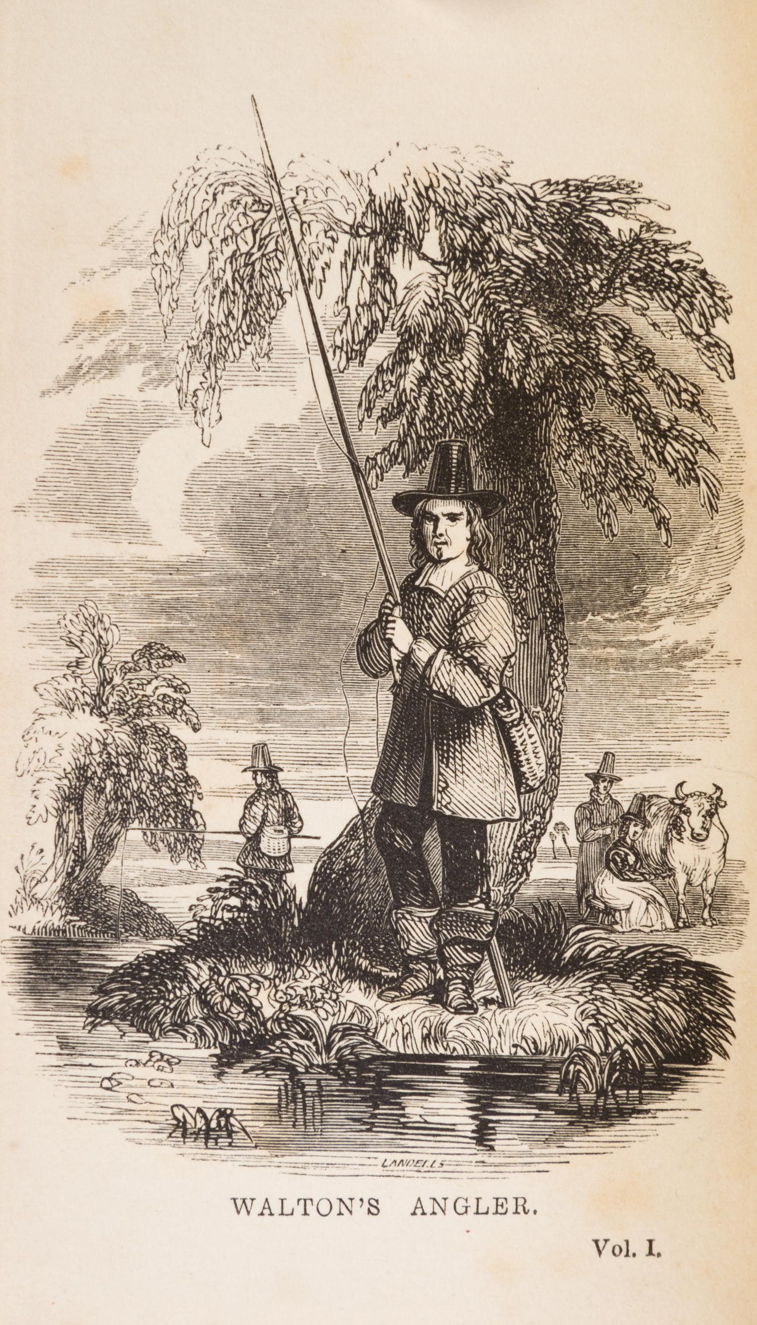 WALTON, IZAAK AND CHARLES COTTON. The Complete Angler. London and Edinburgh, 1837. 2 vols. First US edition.