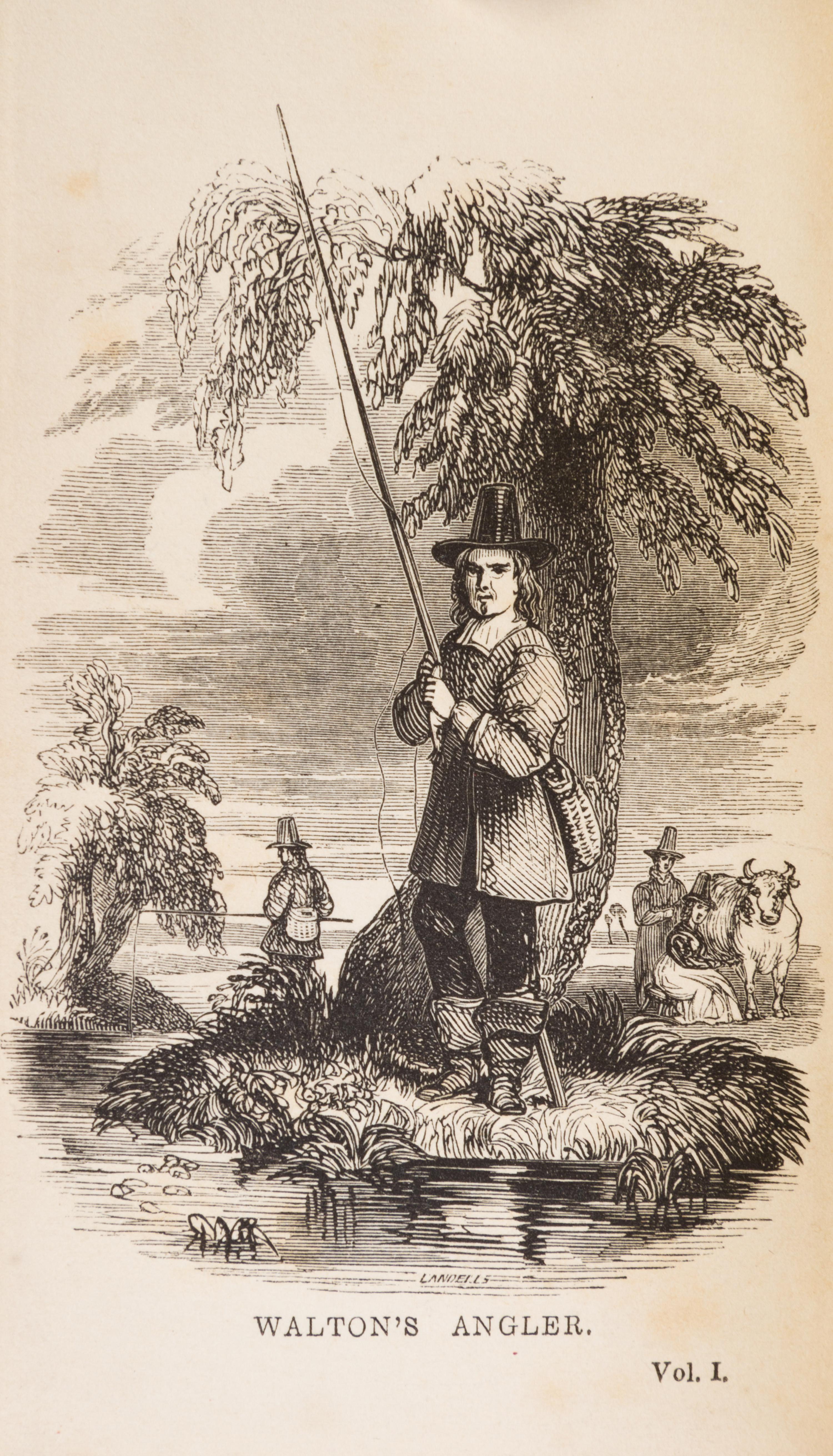 WALTON, IZAAK AND CHARLES COTTON. The Complete Angler. London and Edinburgh, 1837. 2 vols. First US edition.