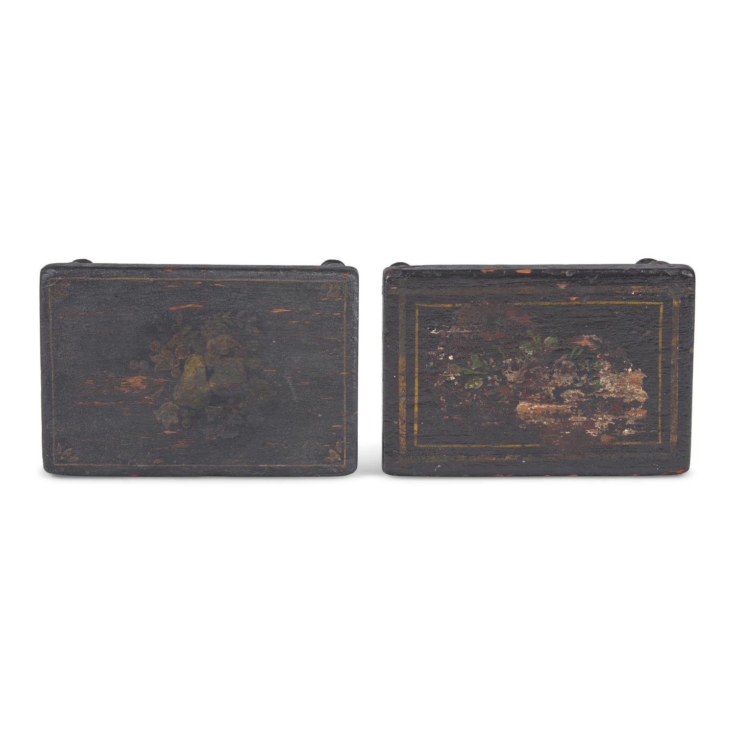 A Pair of Classical Painted Wood Stools