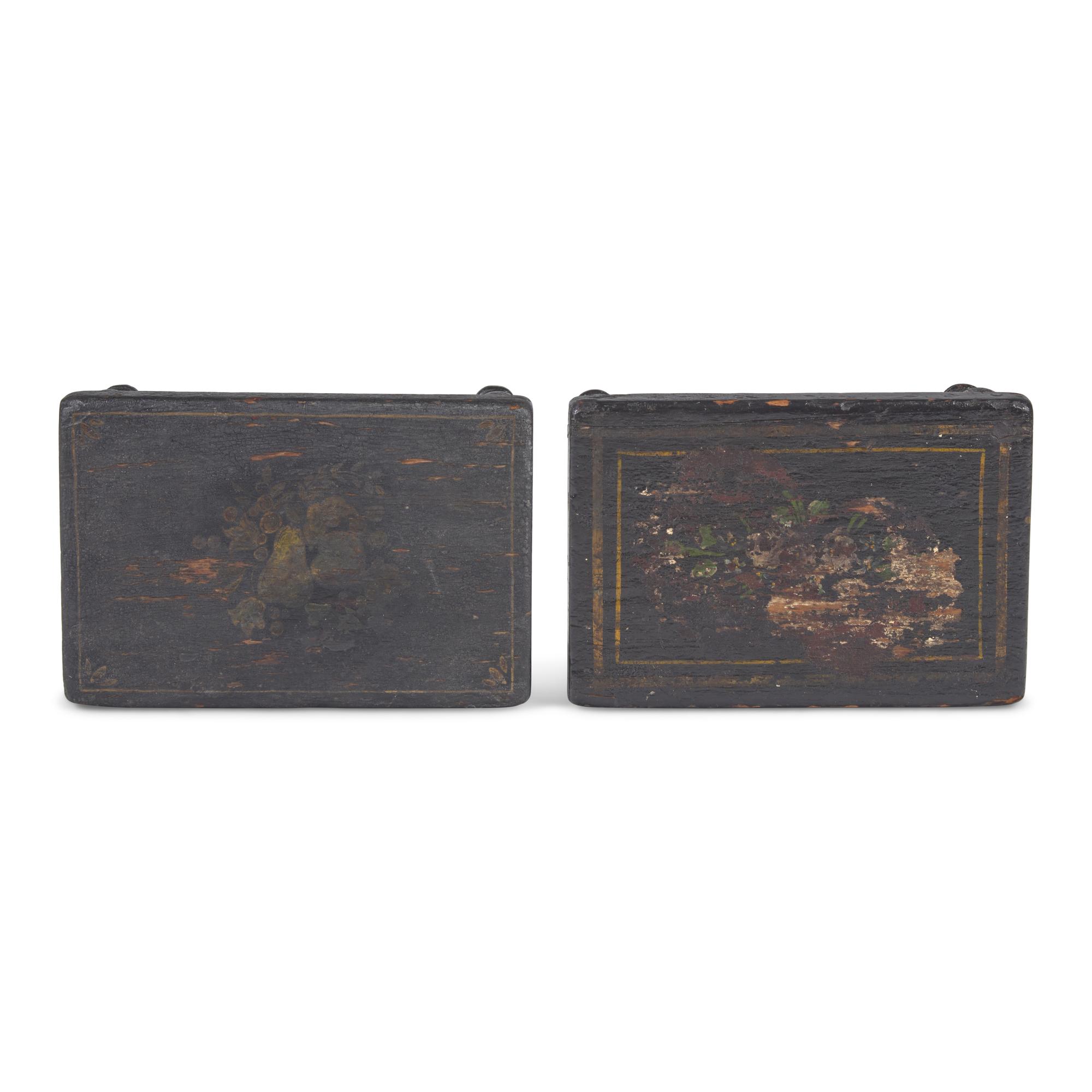 A Pair of Classical Painted Wood Stools