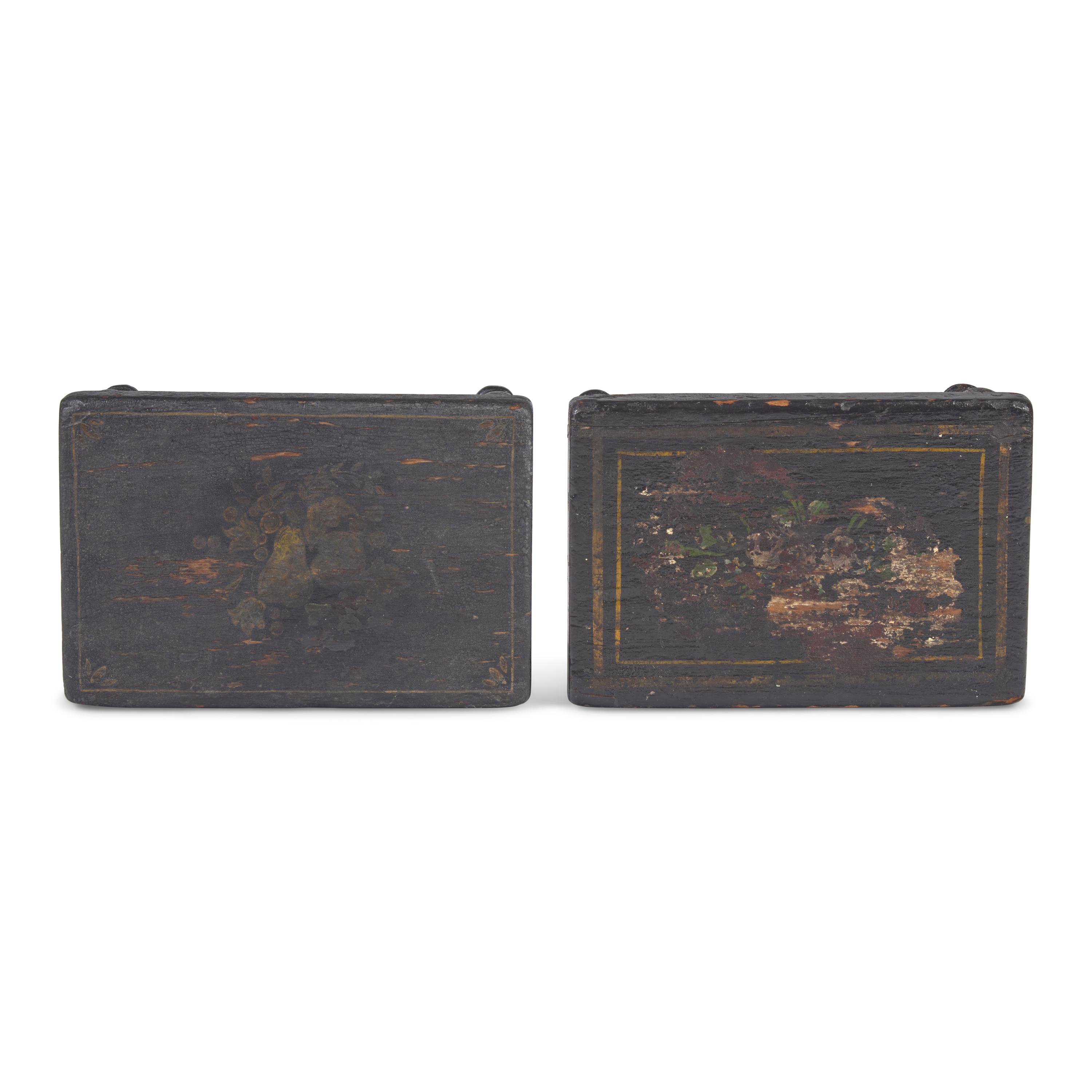 A Pair of Classical Painted Wood Stools