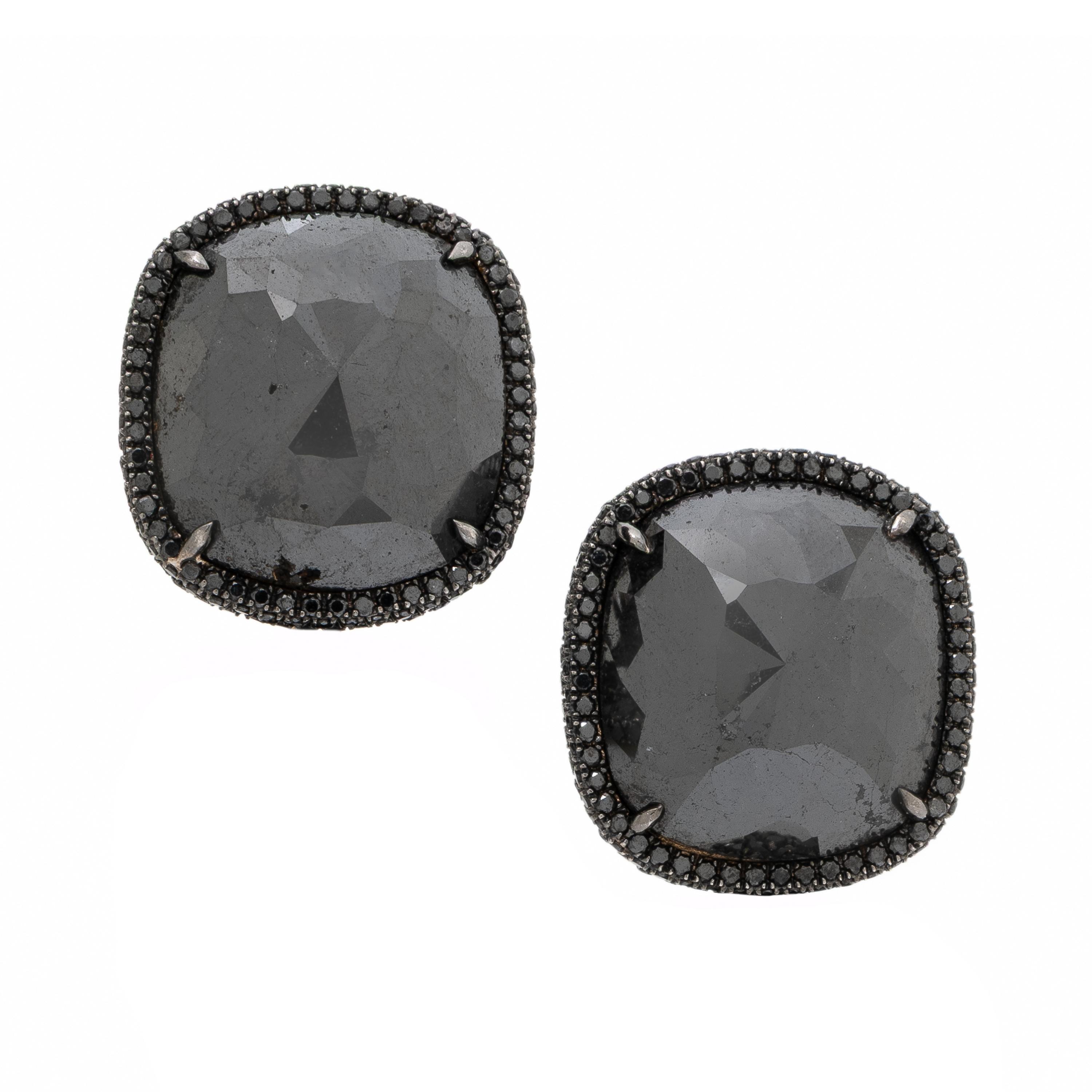 Mish, Cultured Pearl and Black Diamond Earrings