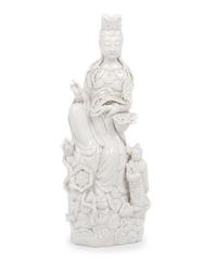 A Blanc-de-Chine Porcelain Figure of Guanyin
