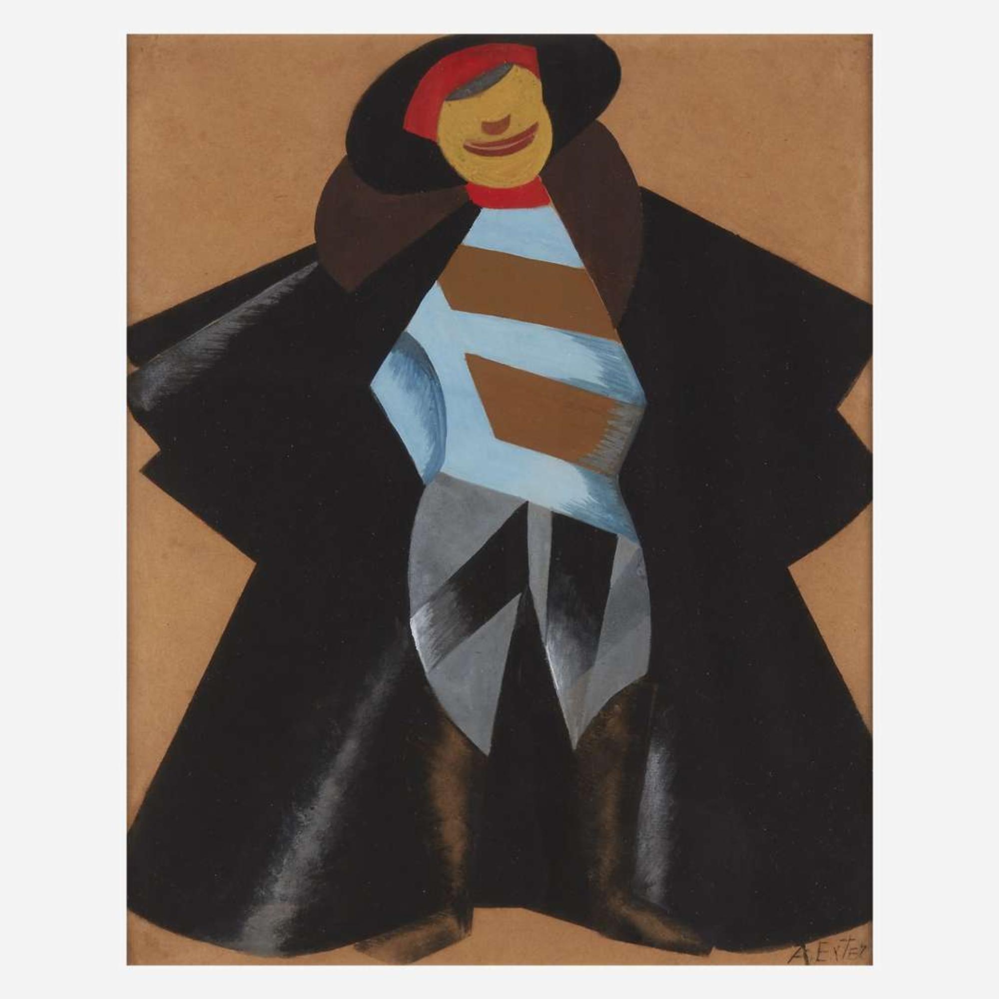 Alexandra Alexandrovna Exter (Ukrainian, 1884–1949) Costume for the Soldier in "The Death of Tarelkin;" with preparatory sketch verso