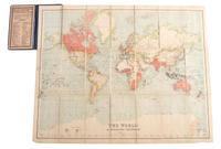 [US NAVY]. Diary kept by Lawrence R. Thompson (1883-1973) while serving on board the USS Georgia and navigating the globe as part of the the Great White Fleet, with document box, naval ephemera, and framed banners.