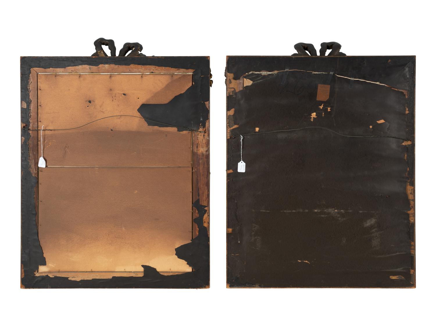 A Pair of French Gilt Bronze Frames with Color Aquatints Depicting Louis XVI and Marie Antoinette