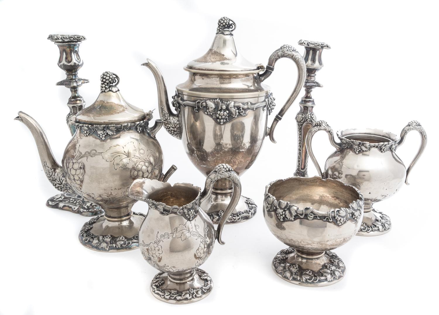 An American Silver-plate Tea Set, K.S. & Co. Height of tallest 12 1/2 inches. — 20TH CENTURY