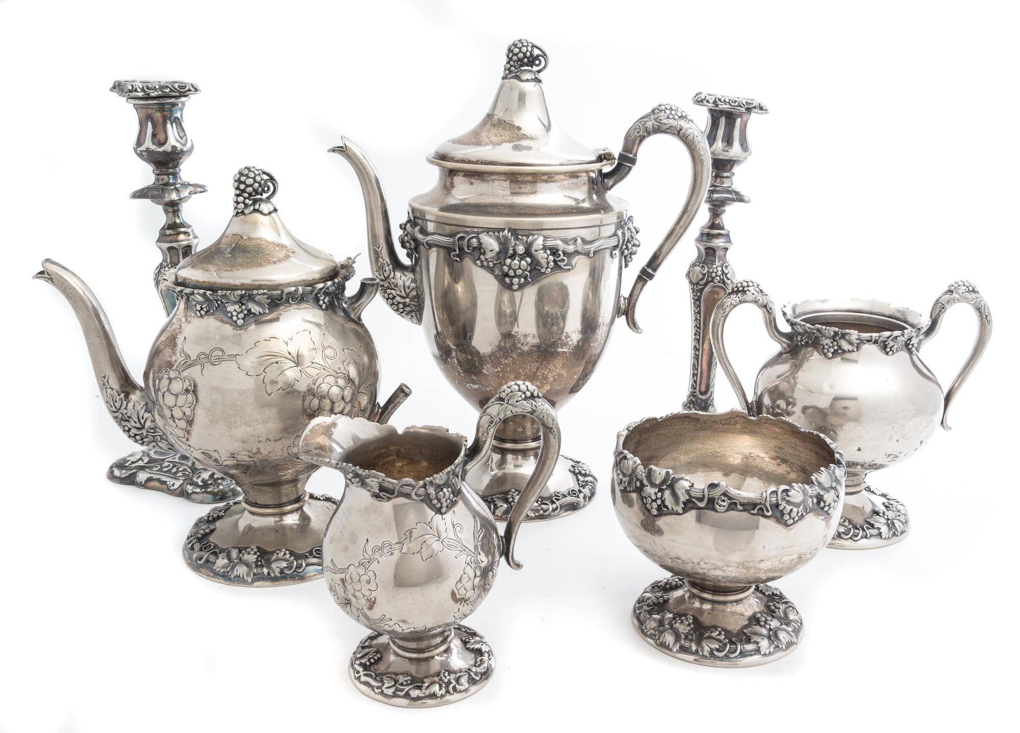 An American Silver-plate Tea Set, K.S. & Co. Height of tallest 12 1/2 inches. — 20TH CENTURY