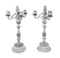 A Pair of Buccellati Silver Candlesticks