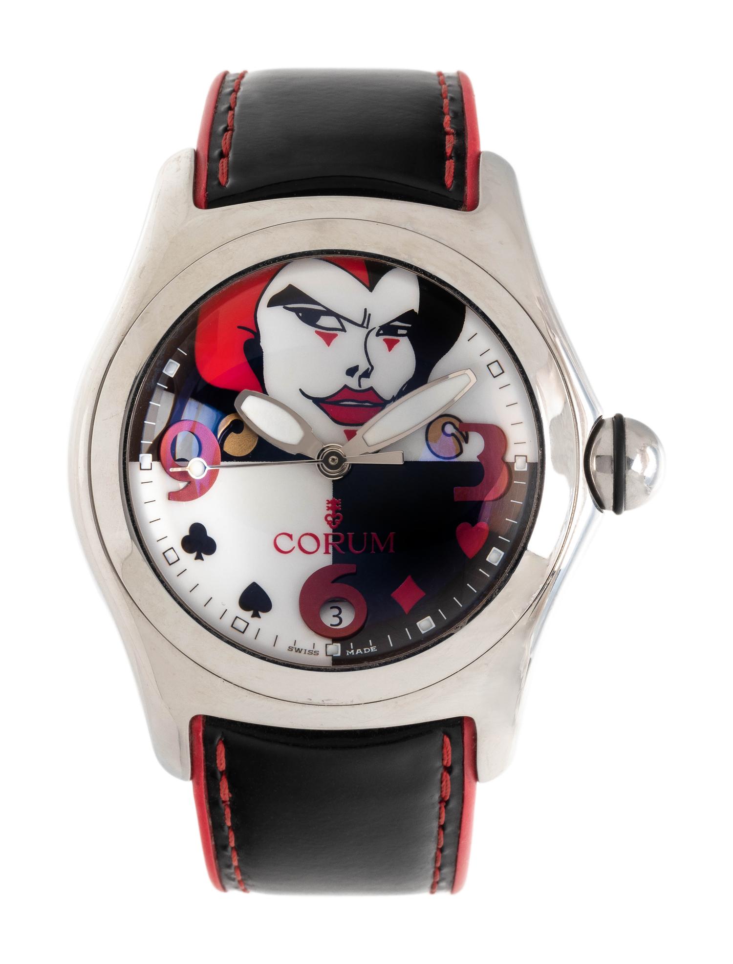 CORUM, REF. 82.240.20 STAINLESS STEEL LIMITED EDITION BUBBLE 'JOKER' WRISTWATCH