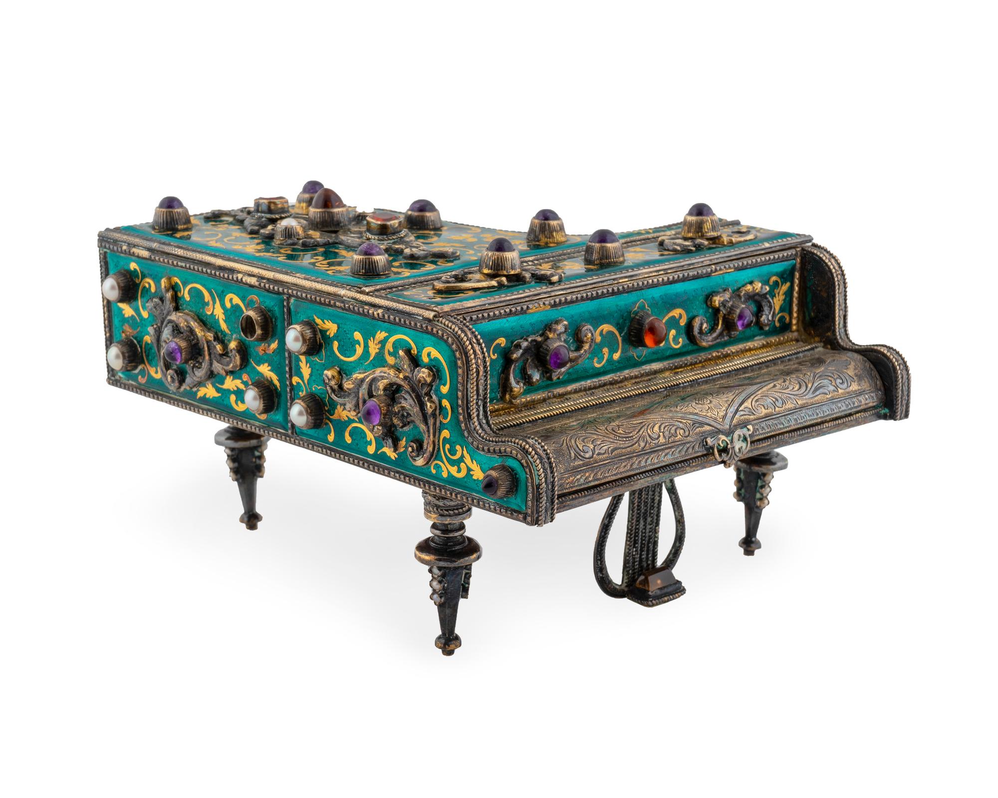 A Reuge Piano-Form Music Box — SWISS, 20TH CENTURY