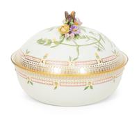 A Royal Copenhagen Flora Danica Porcelain Round Covered Vegetable Dish