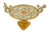 A Continental Gilt Bronze and Champleve Tazza Height 7 3/4 x width 13 1/8 inches. — LATE 19TH/EARLY 20TH CENTURY