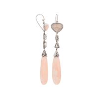 LAURA MUNDER, ANGEL SKIN CORAL AND DIAMOND PENDANT EARRINGS