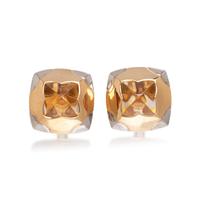 BULGARI, BICOLOR GOLD AND CITRINE CLIP EARRINGS