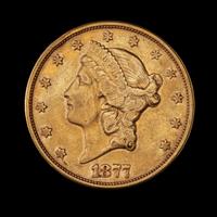 A United States 1877-S Liberty Head $20 Gold Coin