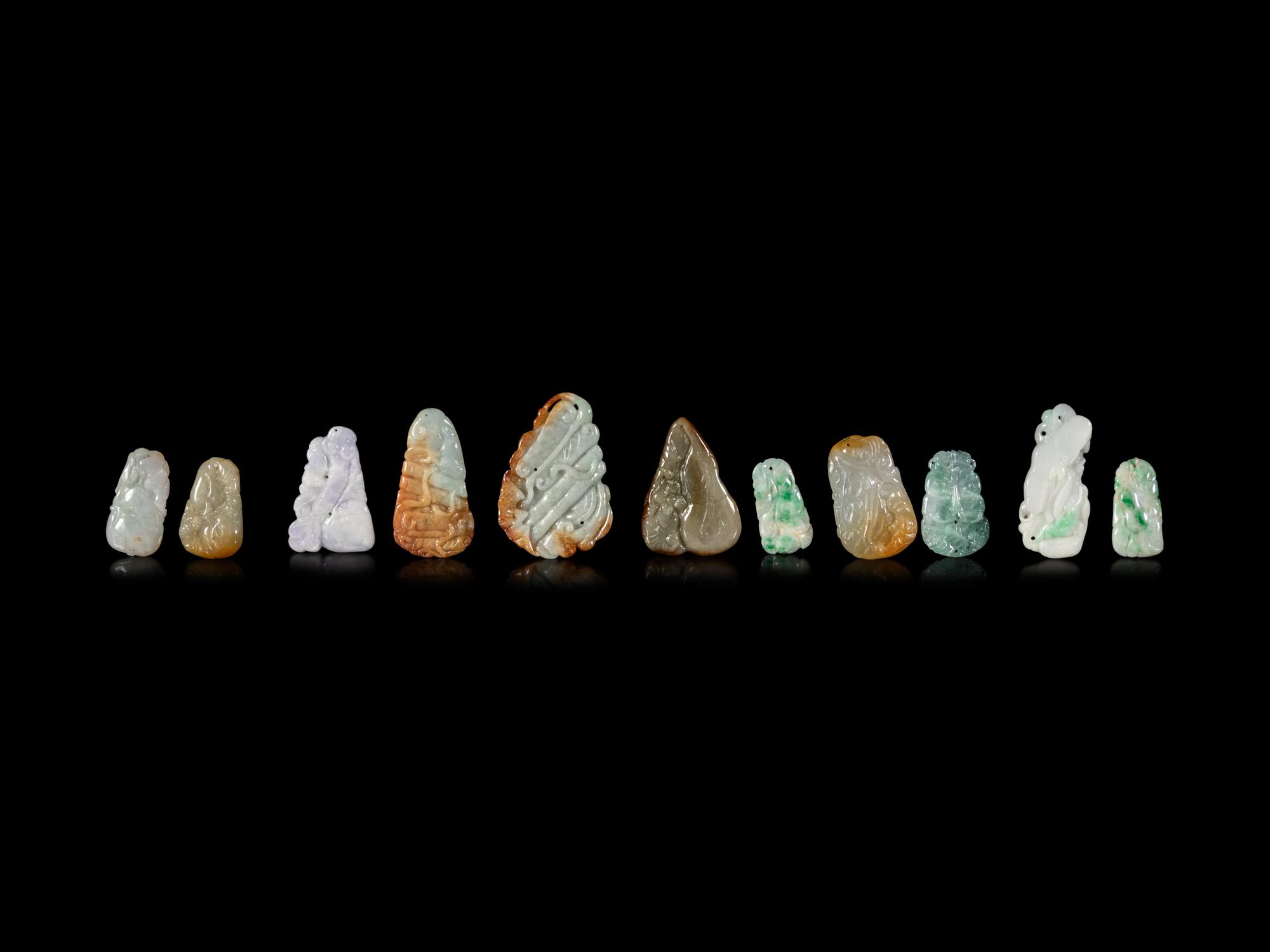 Twenty Chinese Jadeite Pendants