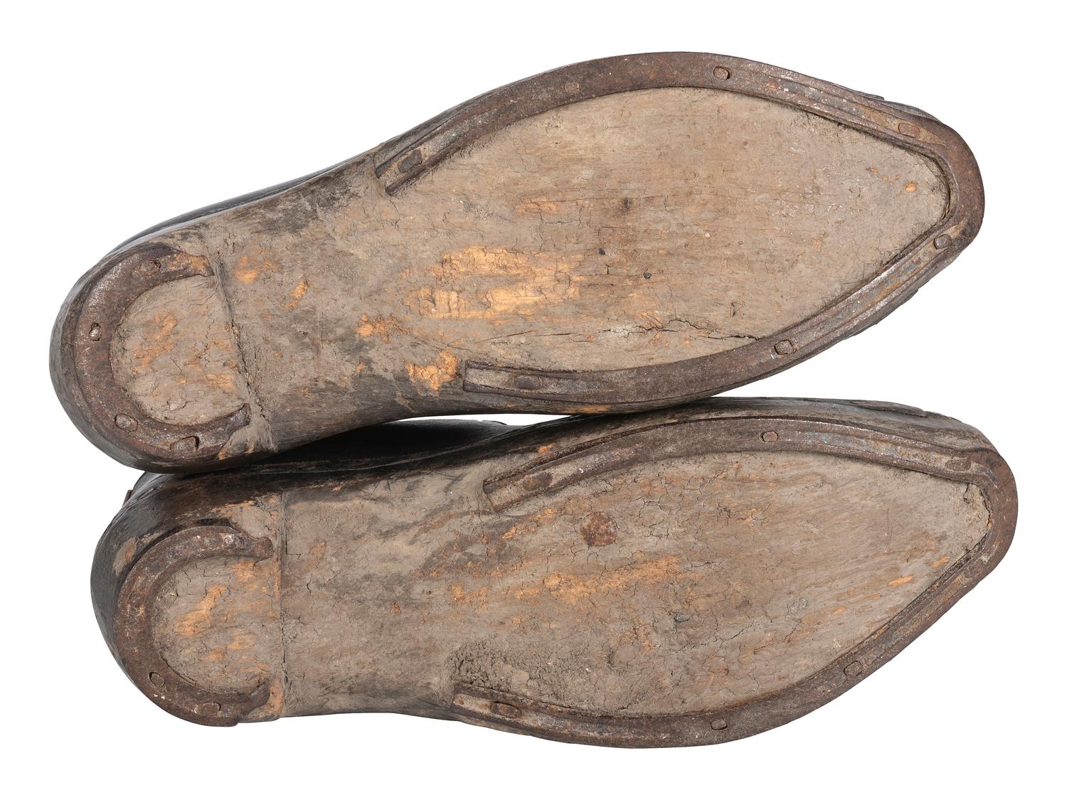 [CIVIL WAR]. Confederate wooden-soled shoes, ca 1861-1865.