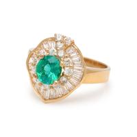 EMERALD AND DIAMOND RING