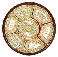 A Chinese Rose Medallion Porcelain Sweetmeat Set Diameter 11 inches.