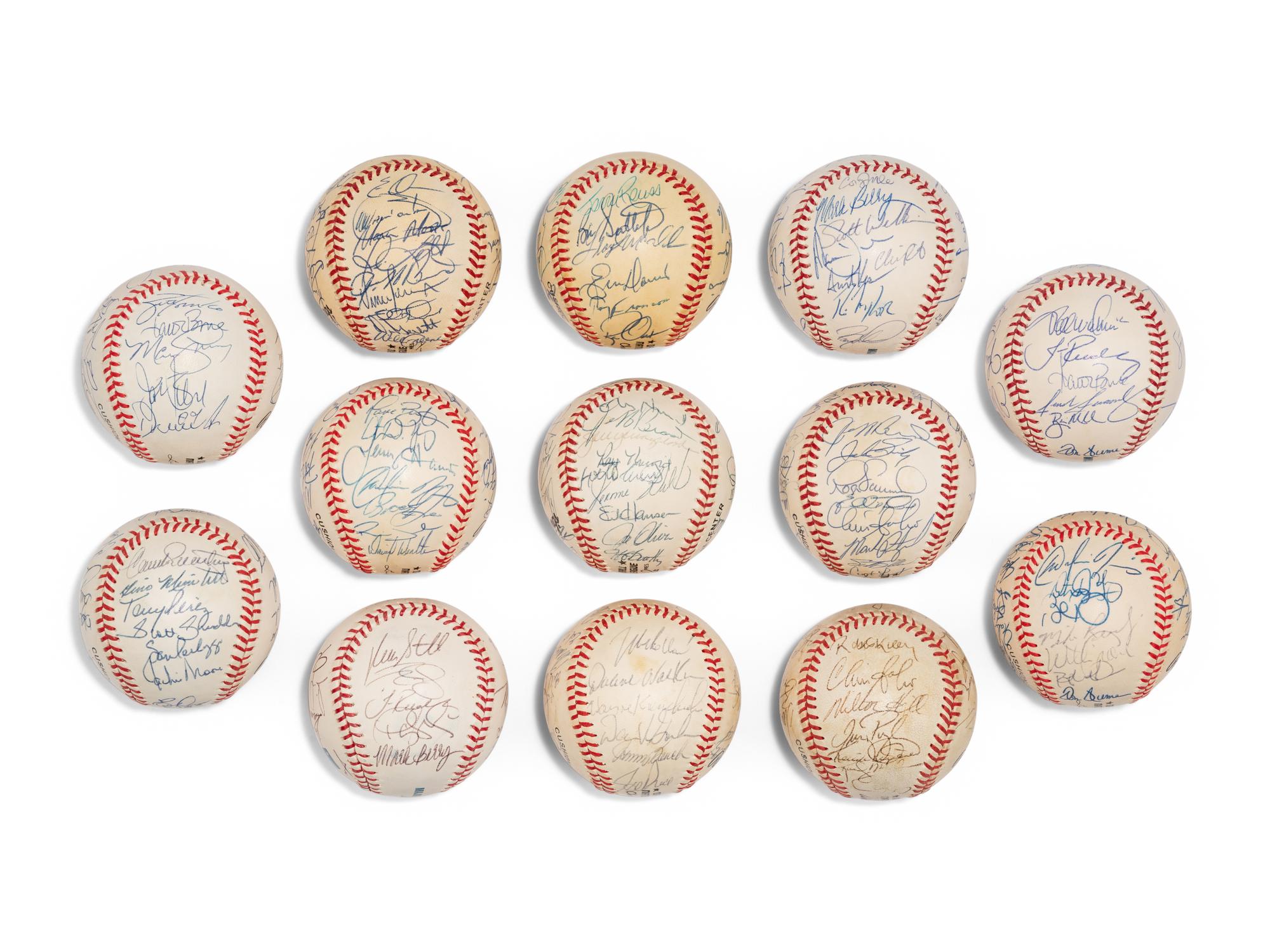A Large Group of Assorted 1950s-2000s Cincinnati Reds Team Signed Autograph Baseballs