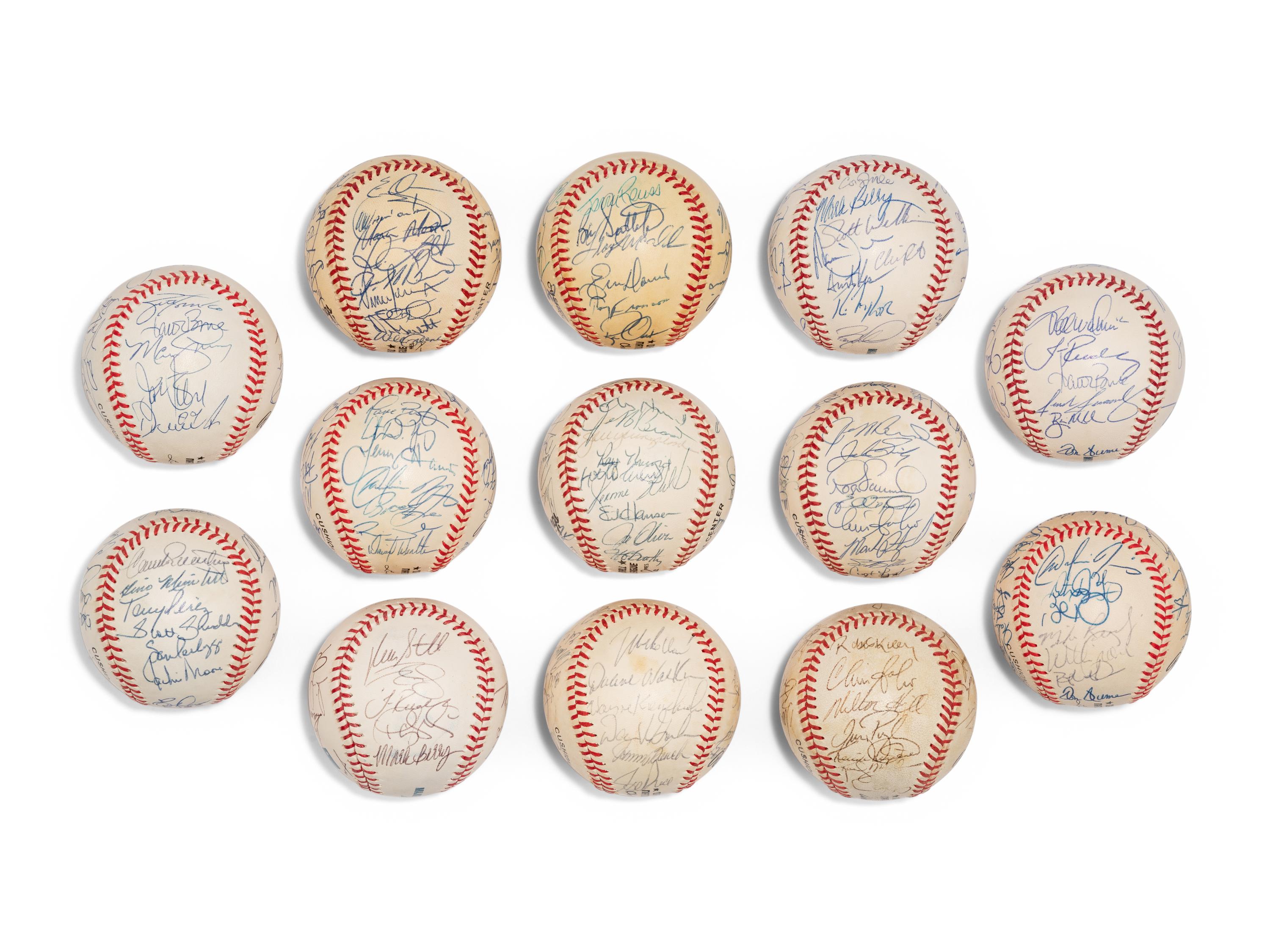 A Large Group of Assorted 1950s-2000s Cincinnati Reds Team Signed Autograph Baseballs