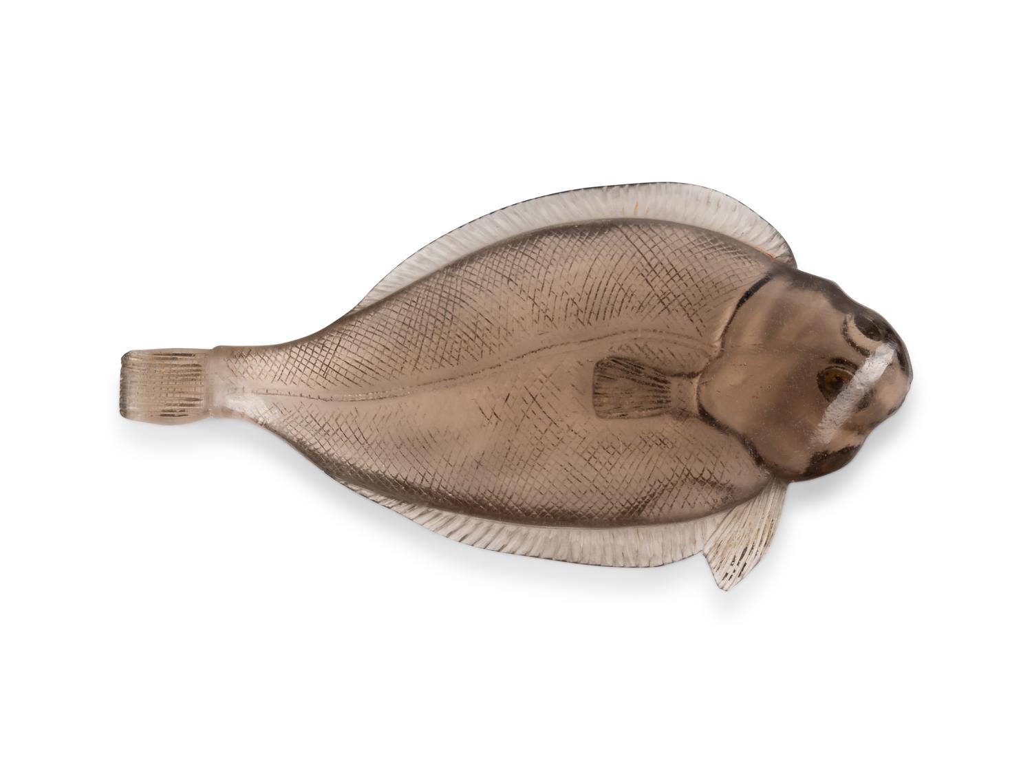 A Fabergé Carved Smoky-Quartz and Diamond-Inset Figure of a Fish