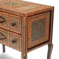 A Pair of Moorish Style Marquetry Commodes