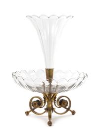 A Continental Gilt Metal Mounted Cut Glass Centerpiece Height 21 inches. — POSSIBLY BACCARAT, EARLY 20TH CENTURY