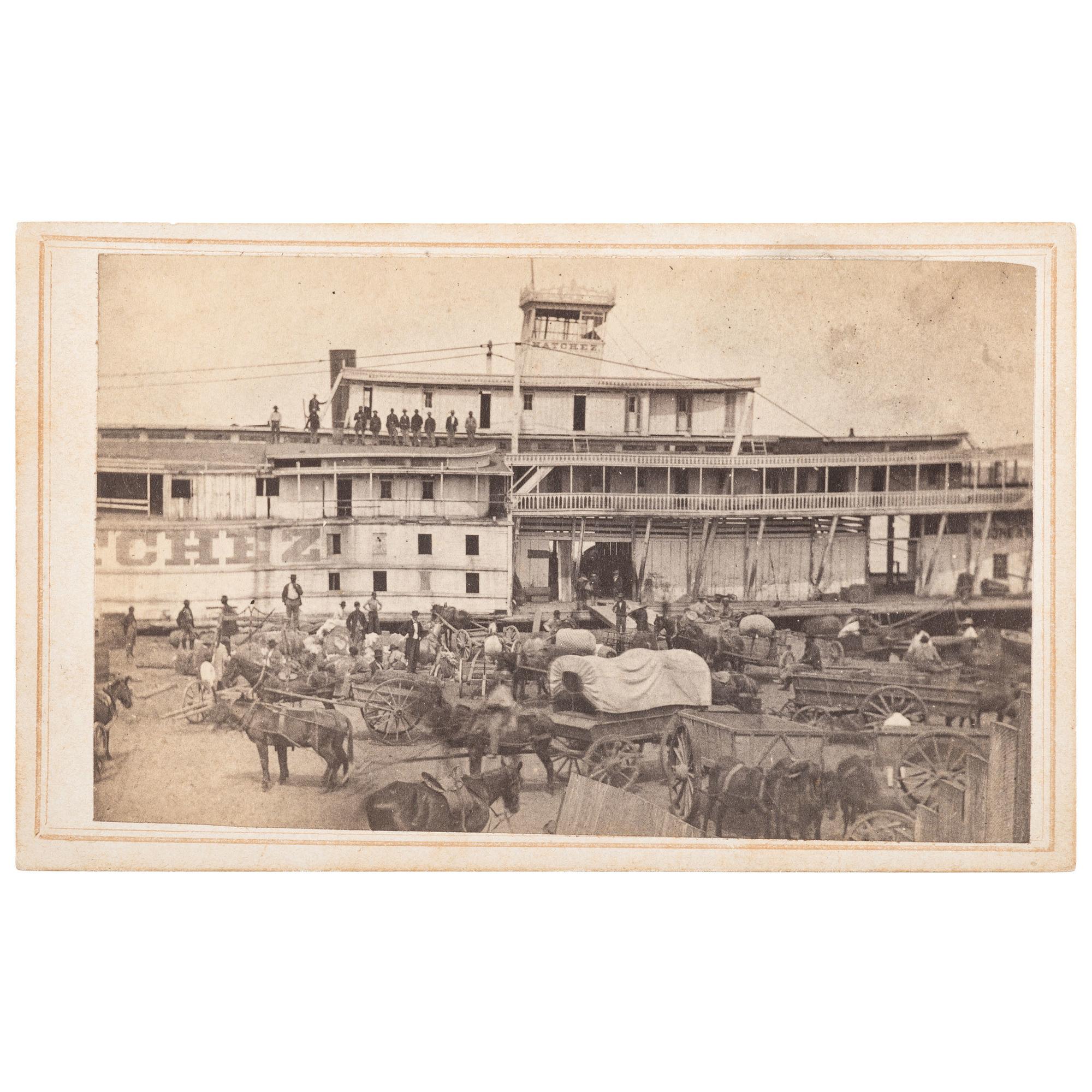 McPherson & Oliver, Civil War CDV of Steamboat Natchez , Baton Rouge, Louisiana