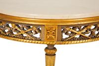 A Louis XVI Style Gilt Painted Marble-Top Low Table
