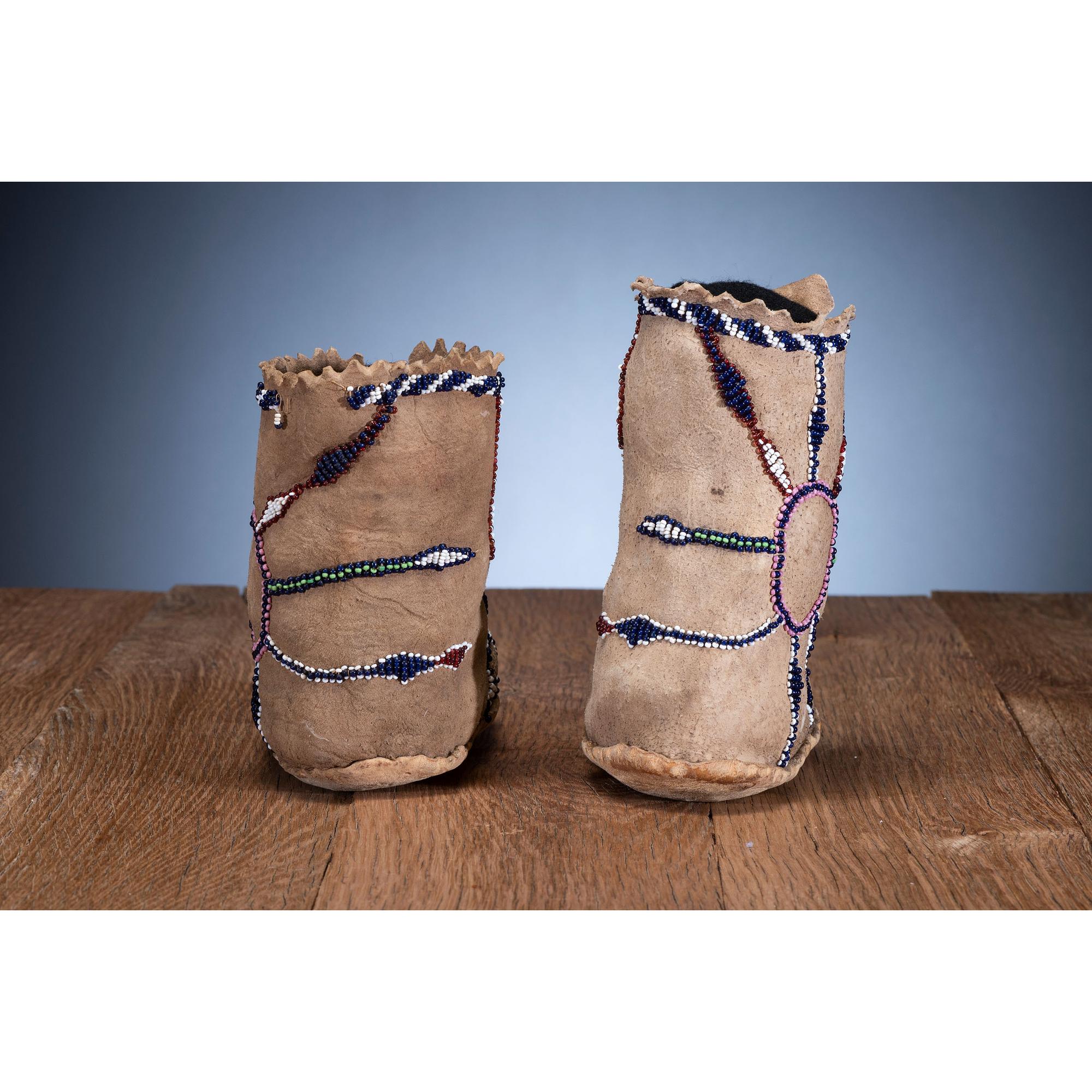 Apache Beaded Hide Moccasins