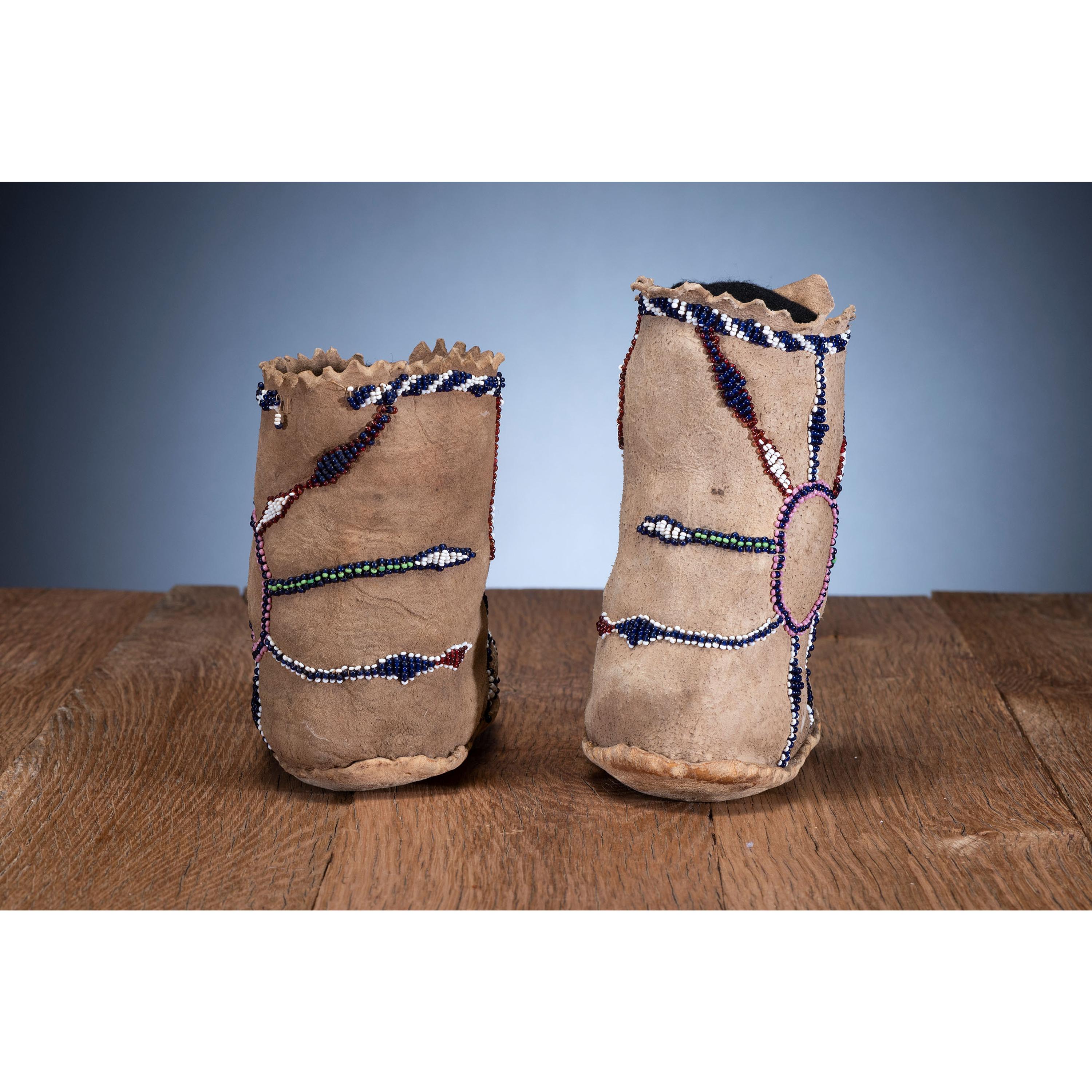Apache Beaded Hide Moccasins