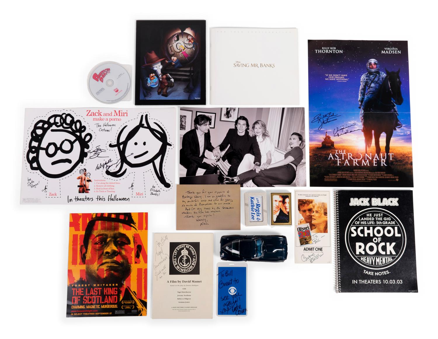 (Film Memorabilia) A group of unusual promotional items from 11 films or tv shows, Comprising: