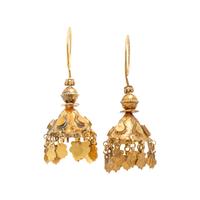 ANTIQUE, YELLOW GOLD ISLAMIC EARRINGS