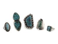 Navajo and Southwestern-style Silver and Turquoise Rings