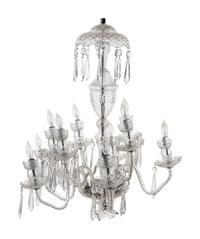 A Georgian Style Cut Glass Ten-Light Chandelier