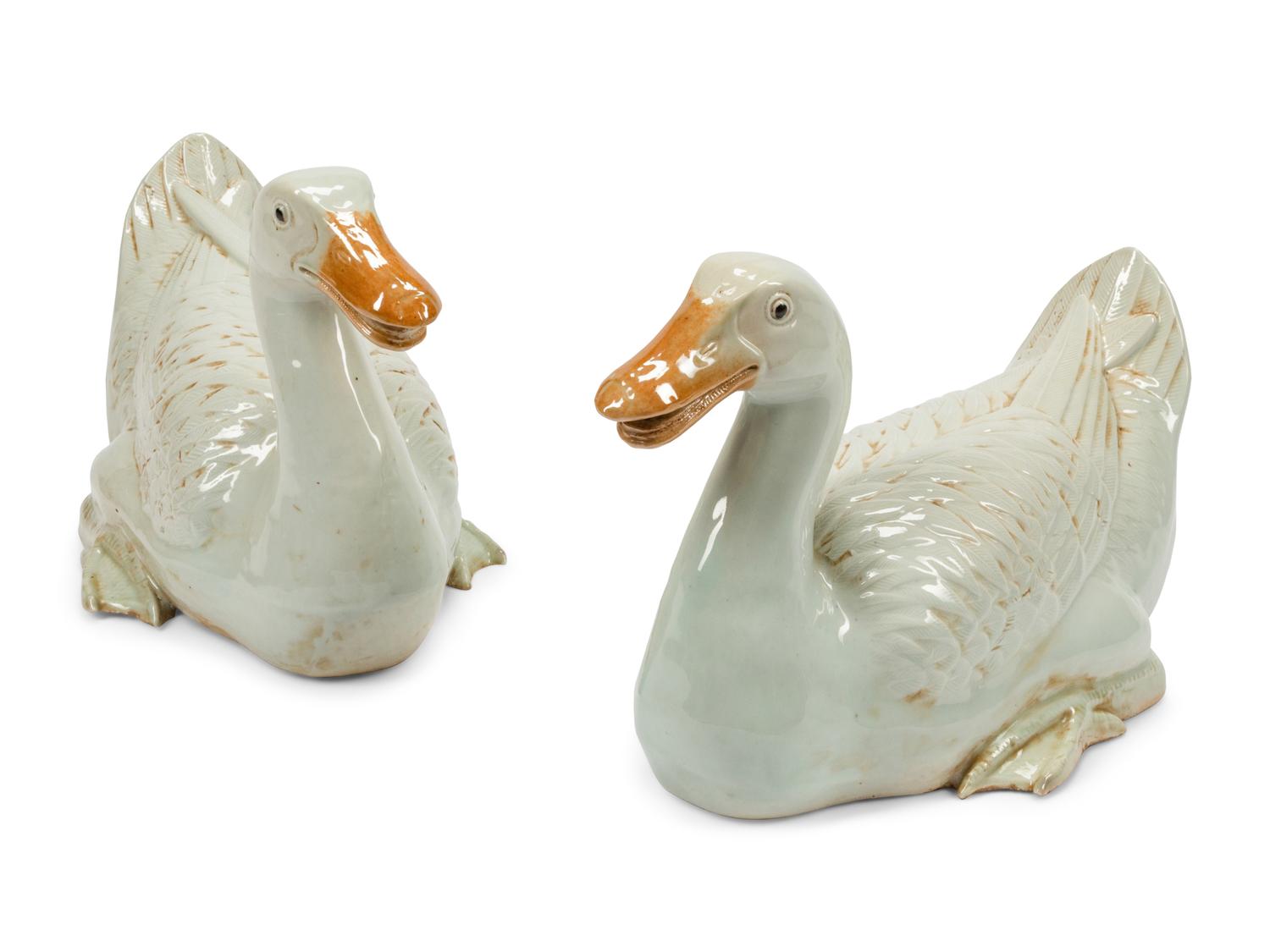 A Pair of Porcelain Models of Ducks