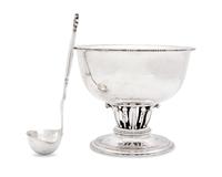 A Georg Jensen Louvre Centerpiece Bowl and an Associated Acorn Pattern Ladle