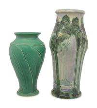 A Roseville Vista Vase and a Pewabic Vase