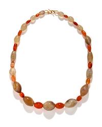 A Western Asiatic Banded Agate and Carnelian Bead Necklace