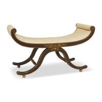 Classical grain-painted and gilt-decorated Grecian bench probably Baltimore, MD, circa 1830