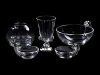 Four Steuben Glass Articles and an Orrefors Glass Vase